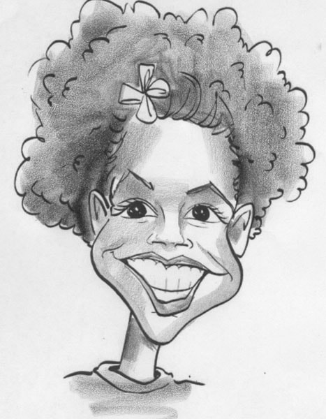 Black girl caricature head