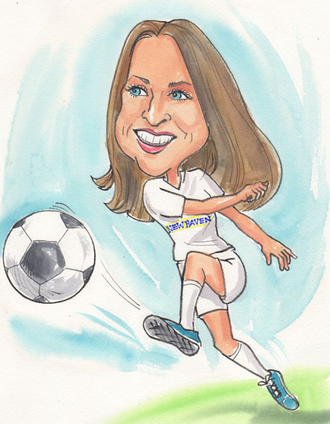 Caricature. Soccer female
